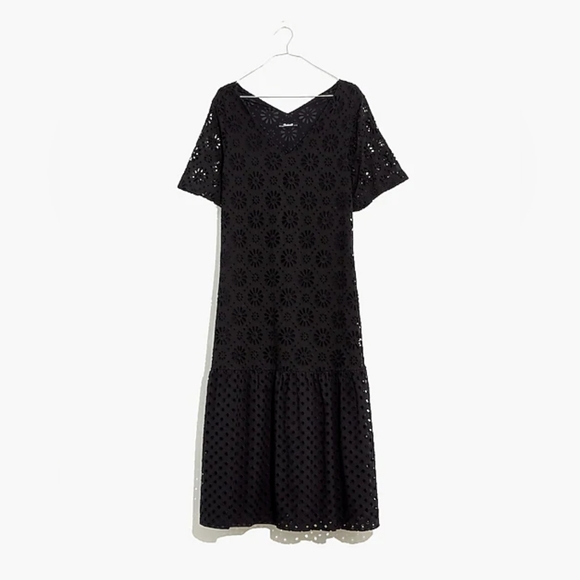 Madewell Eyelet-Mix Midi Dress - Picture 4 of 9
